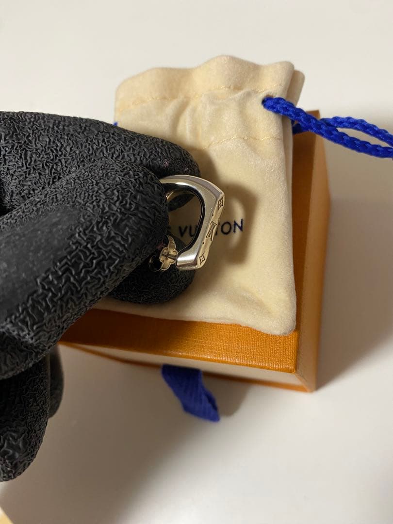 【美品】ルイヴィトン ピアス 片耳 スクエア モノグラム シルバー