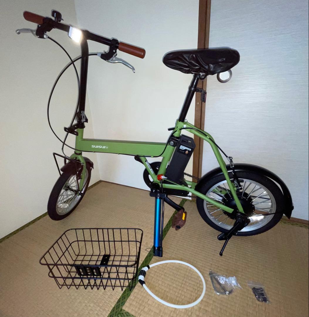 【ji ji】SUISUI 電動折りたたみ自転車 緑 16インチ