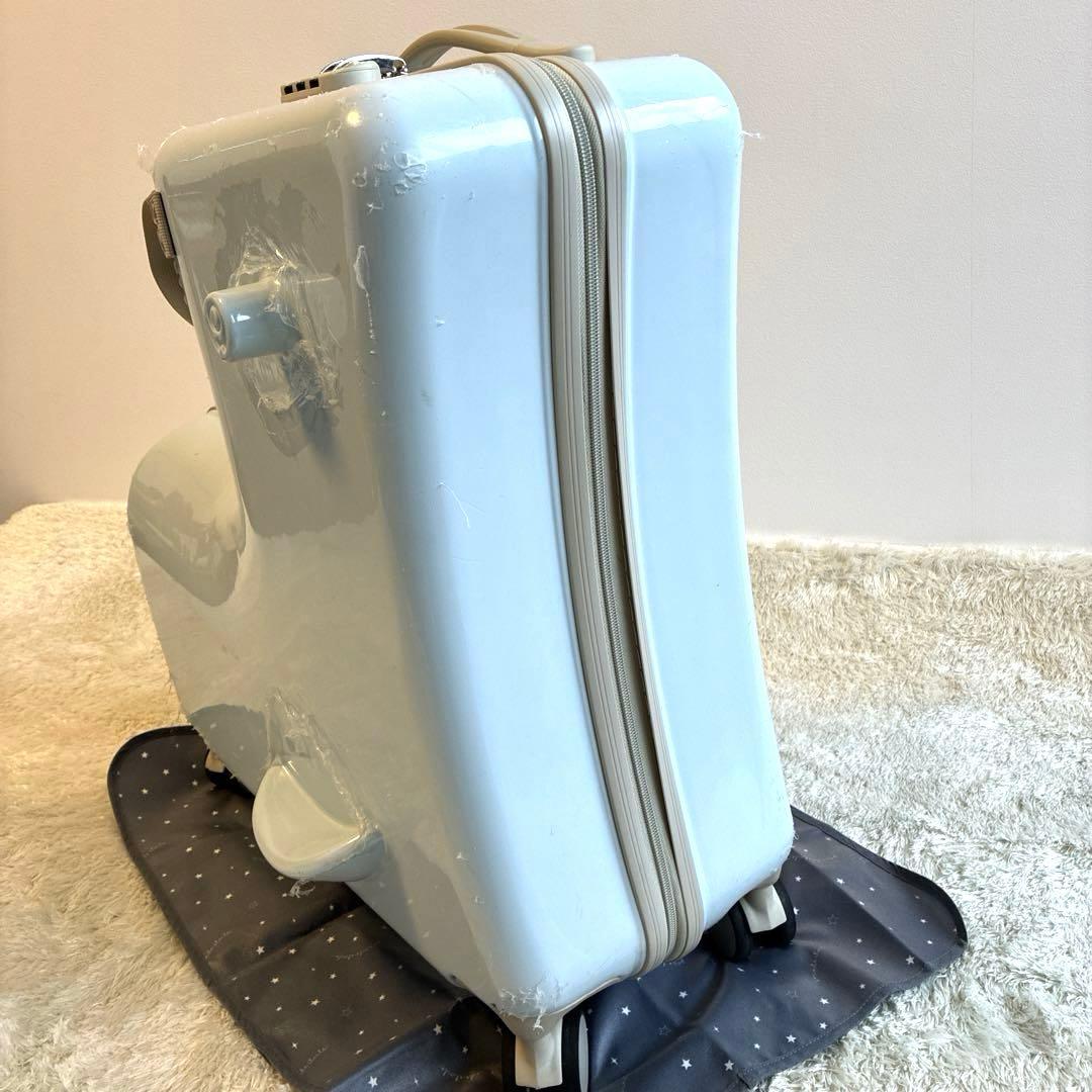 【美品】NORICCO ノリッコ　子供が乗れるキャリーケース　パステルブルー　M