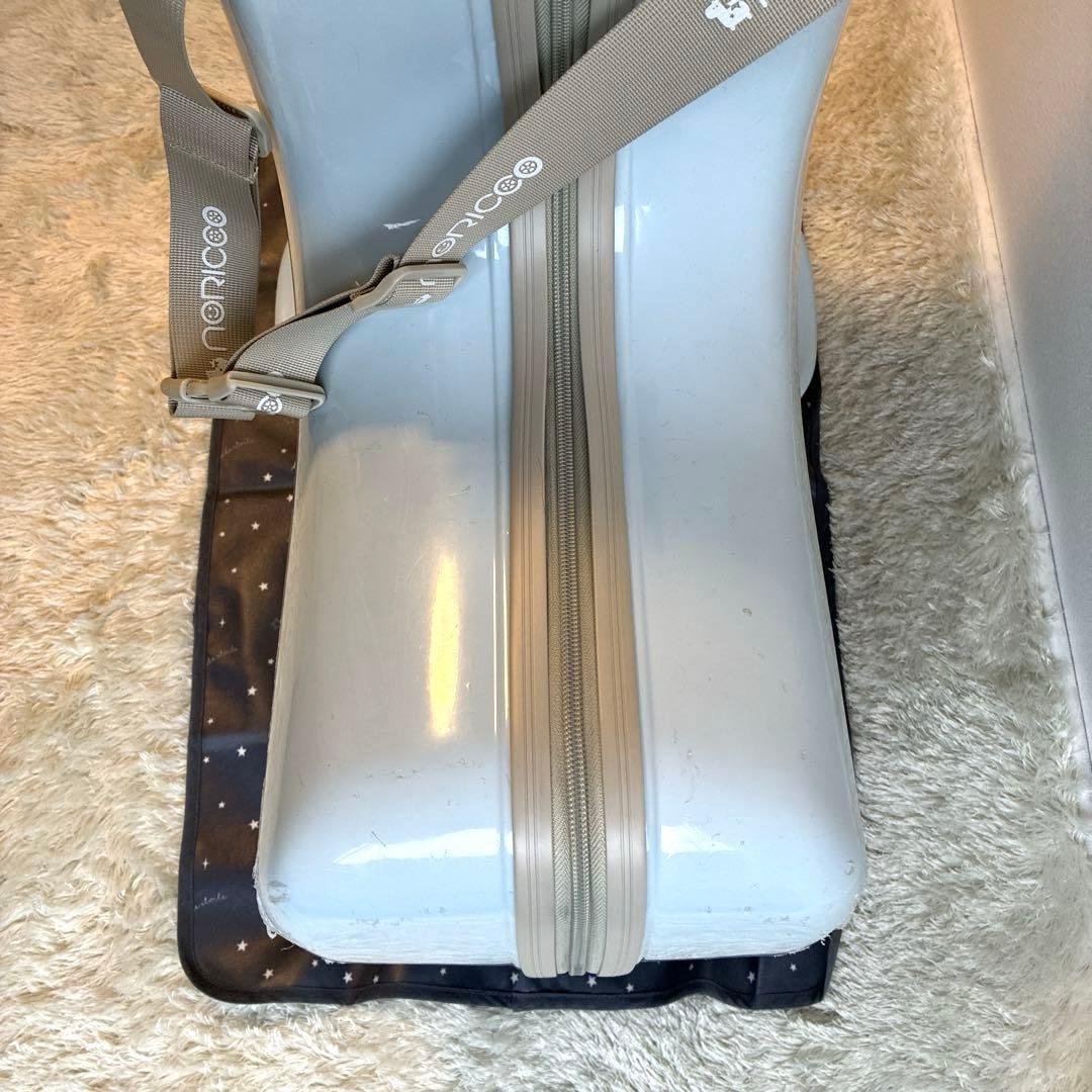 【美品】NORICCO ノリッコ　子供が乗れるキャリーケース　パステルブルー　M