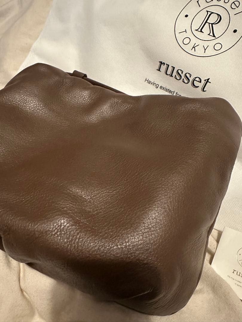 russet☆ レザー巾着4WAYショルダーバッグ