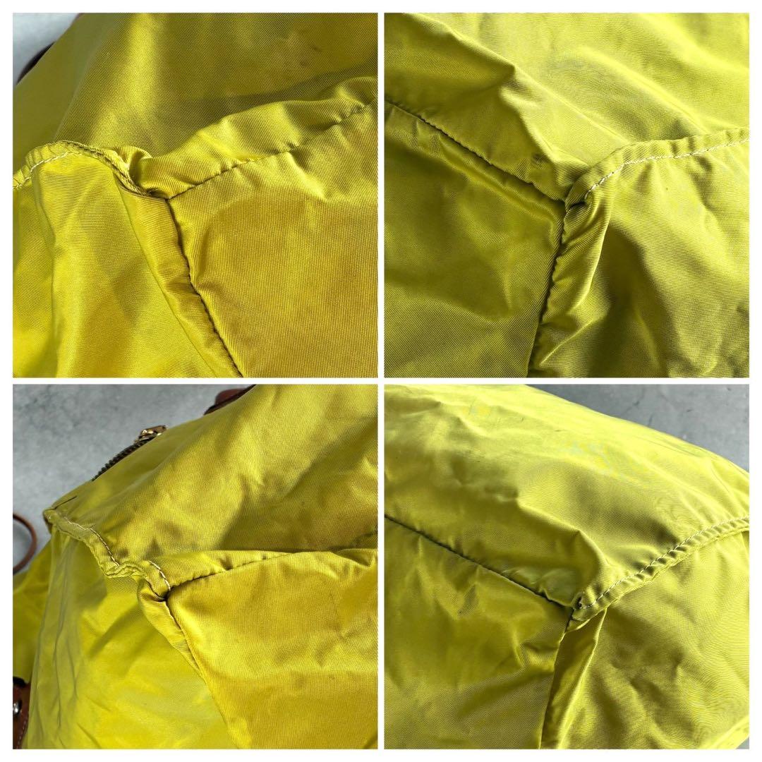 良品 フェリージ P4 レザー ナイロン 2WAY ボストンバッグ イエロー