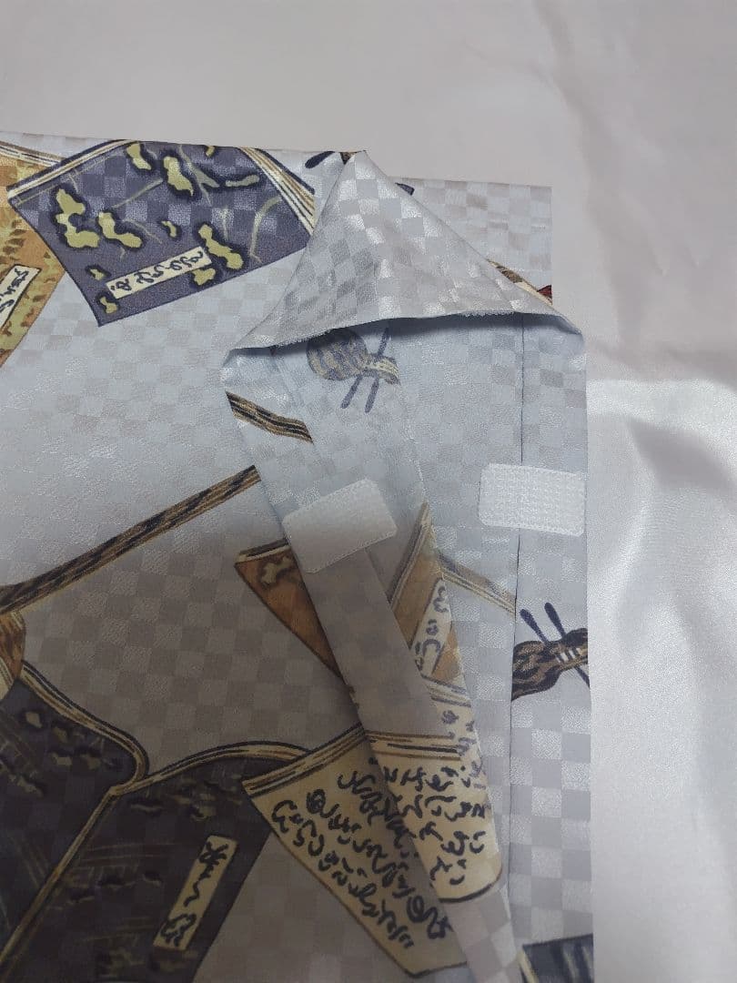 岡重　三味線柄　シルック　替え袖
