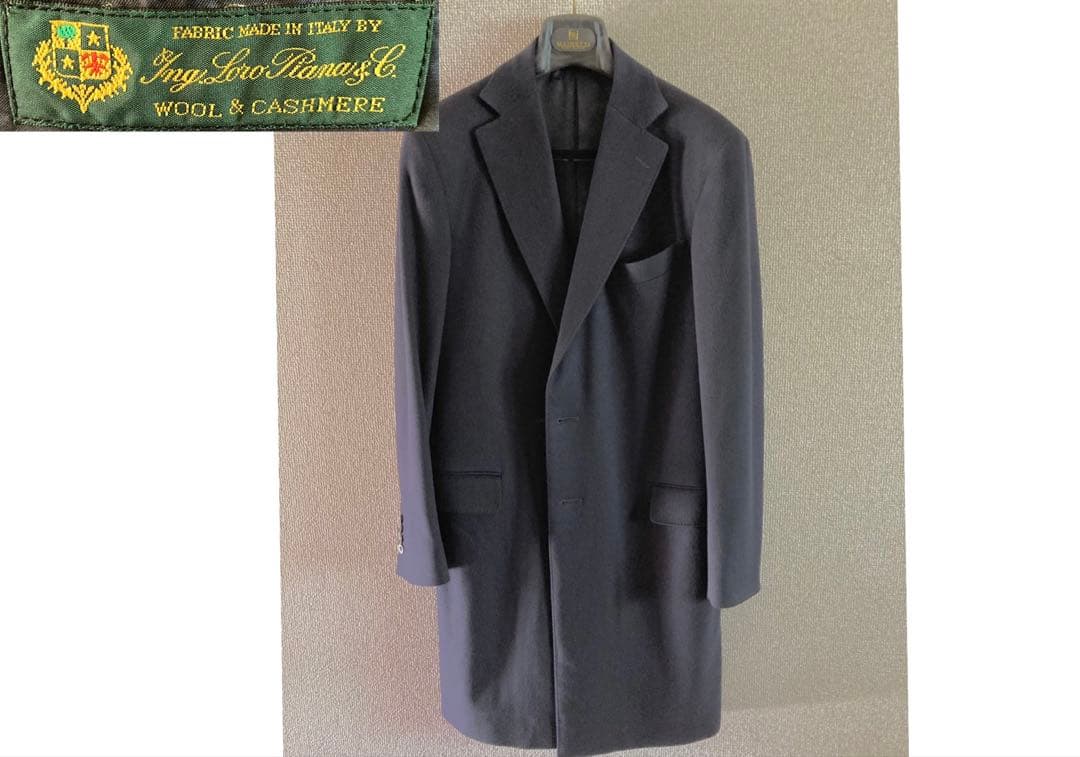 新品 ロロピアーナ チェスターコート ネイビー ウールカシミヤ オンワード五大陸