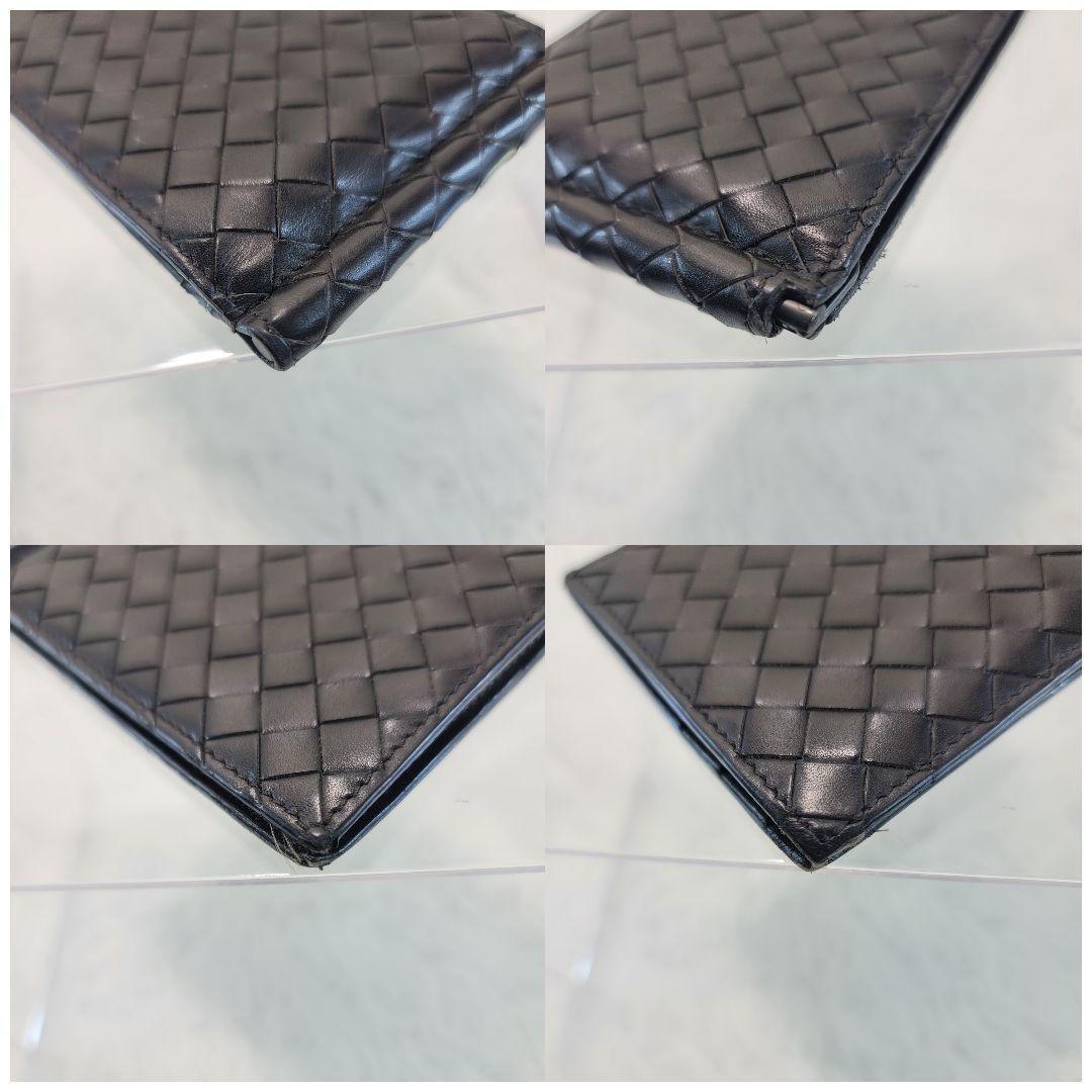 BOTTEGA VENETA　 ダークブラウン レザー マネークリップ　折り財布