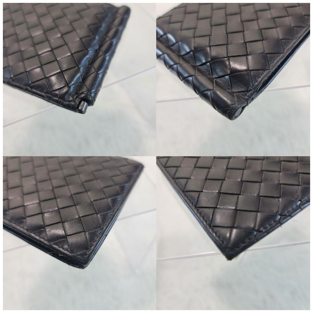 BOTTEGA VENETA　 ダークブラウン レザー マネークリップ　折り財布