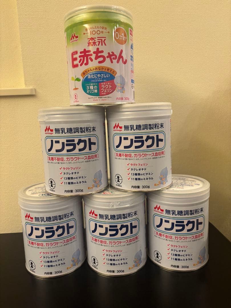 ノンラクト & E 赤ちゃん粉ミルク 300g×6缶セット