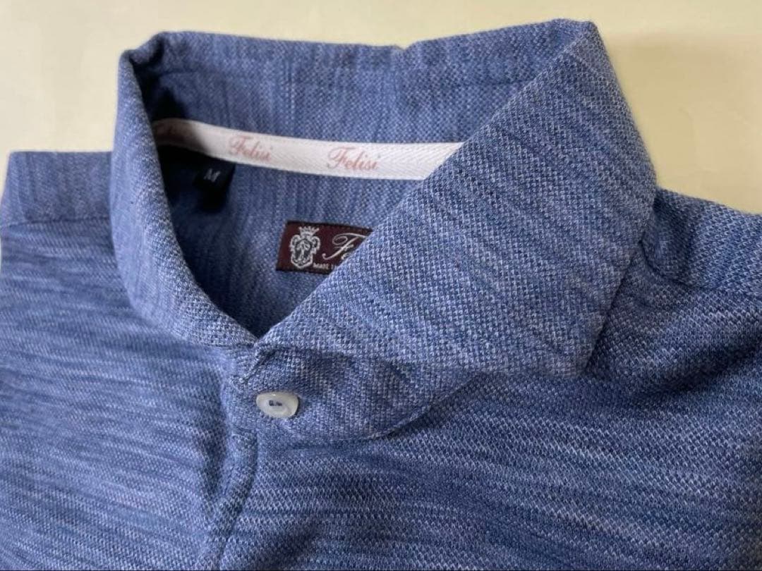 新品未使用 Felisi ポロシャツ 長袖 サイズM フィーゴ LT.Blue