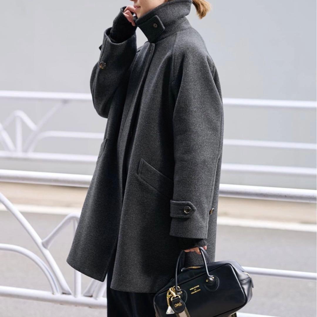 フレームワーク　ラムウールMIXシャルムバルカラーコート