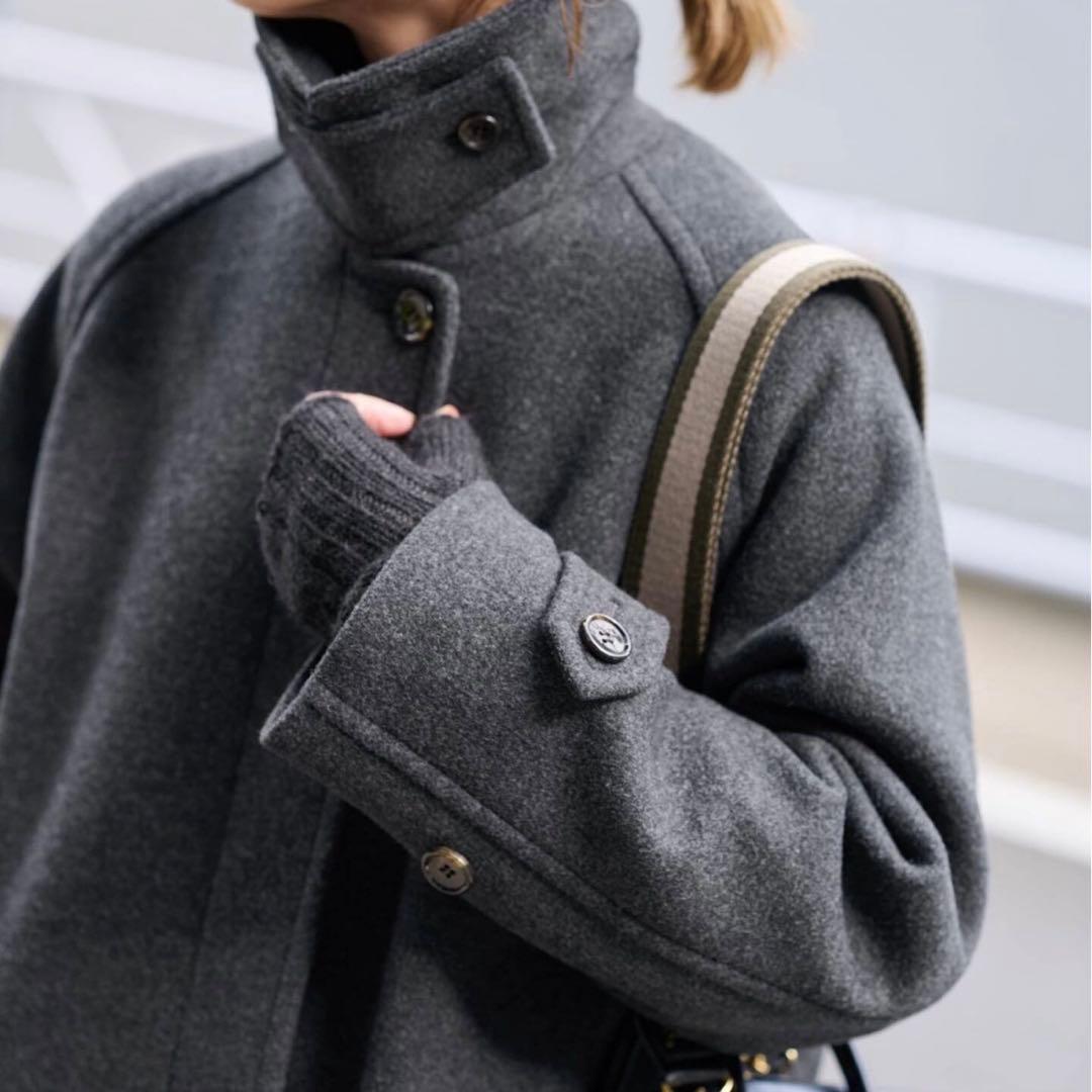 フレームワーク　ラムウールMIXシャルムバルカラーコート