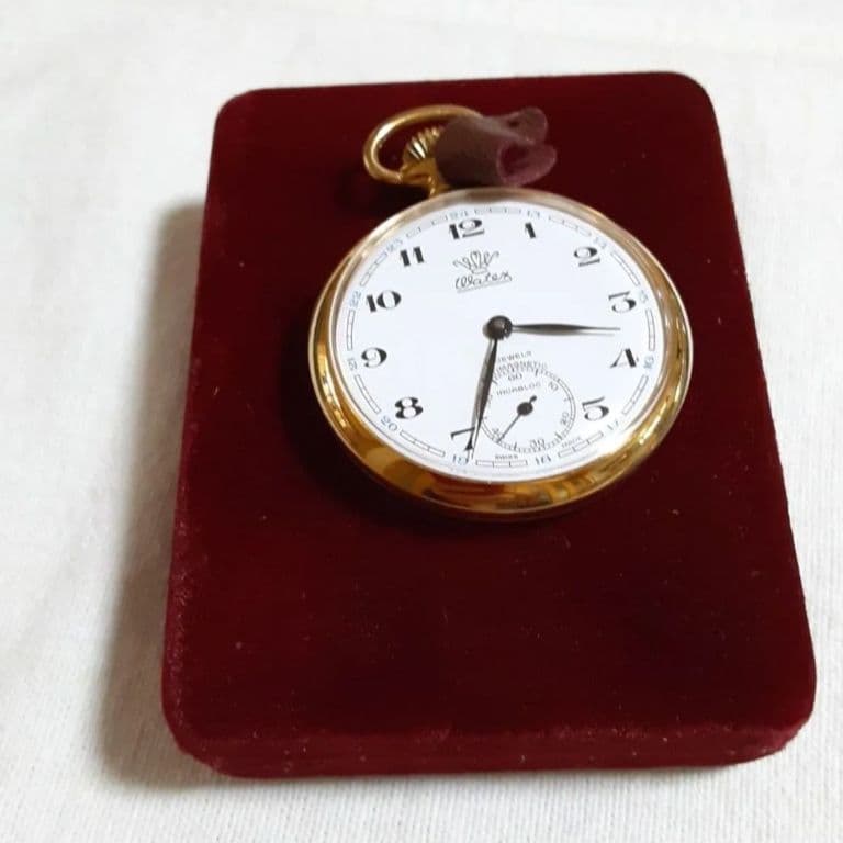 Watex 手巻き懐中時計　天皇陛下歴代最長寿記念　御在位六十年記念　菊紋に鳳凰