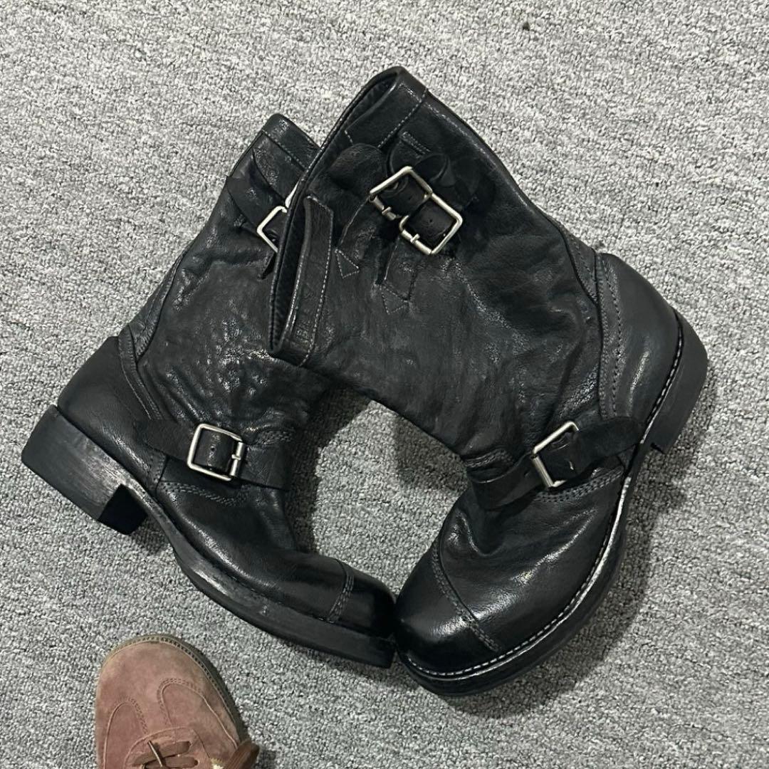 靴 dark Military Engineer Boots
