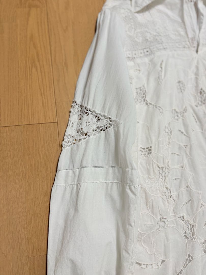 ヴィンテージ ワンピース　アンティーク　花柄　レース