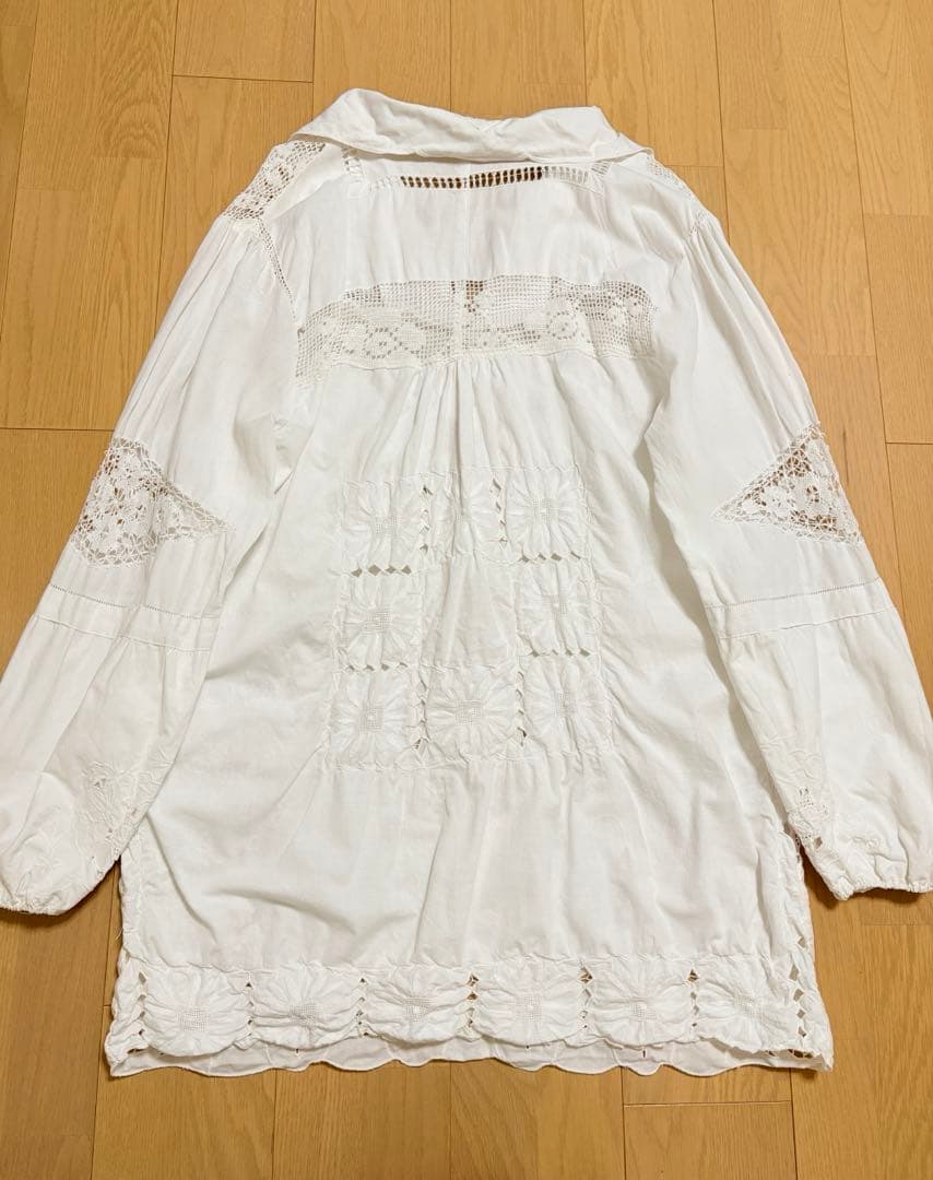 ヴィンテージ ワンピース　アンティーク　花柄　レース