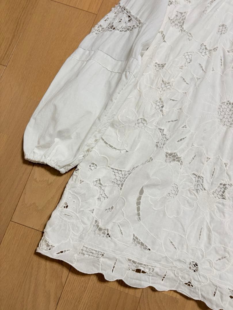 ヴィンテージ ワンピース　アンティーク　花柄　レース