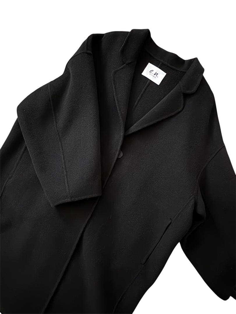 evernavy エバーネービー Mロングコートブラック