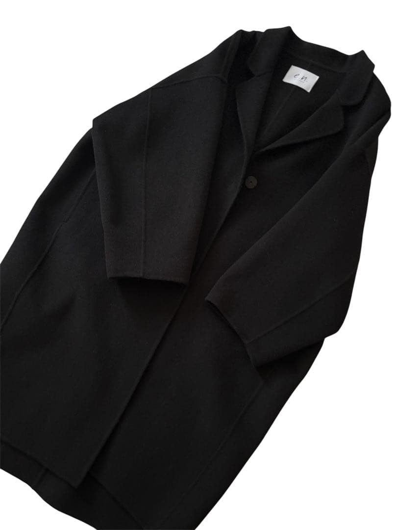 evernavy エバーネービー Mロングコートブラック