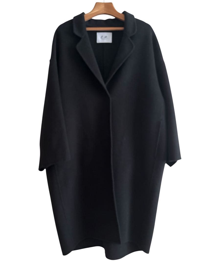 evernavy エバーネービー Mロングコートブラック