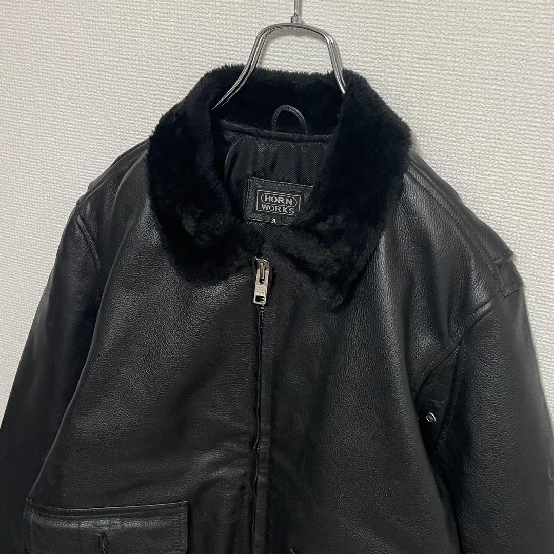 3L 美品 HORN WORKS レザー G-1ボア フライトジャケット