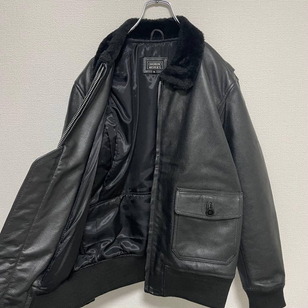 3L 美品 HORN WORKS レザー G-1ボア フライトジャケット