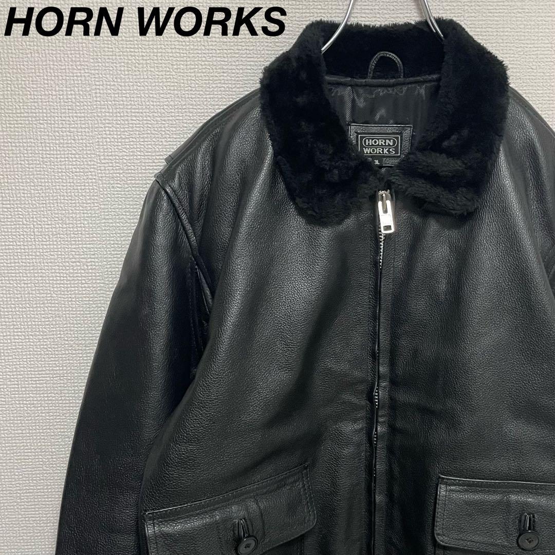 3L 美品 HORN WORKS レザー G-1ボア フライトジャケット