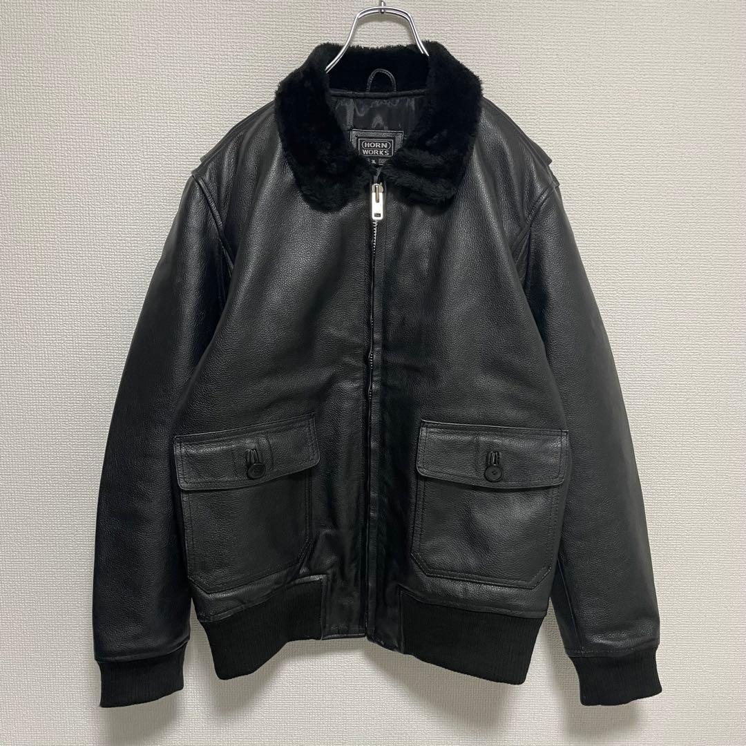 3L 美品 HORN WORKS レザー G-1ボア フライトジャケット