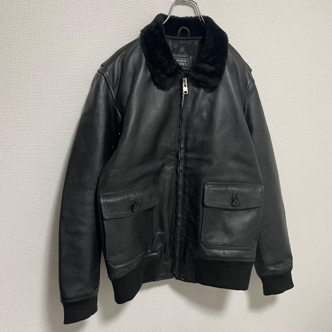 3L 美品 HORN WORKS レザー G-1ボア フライトジャケット