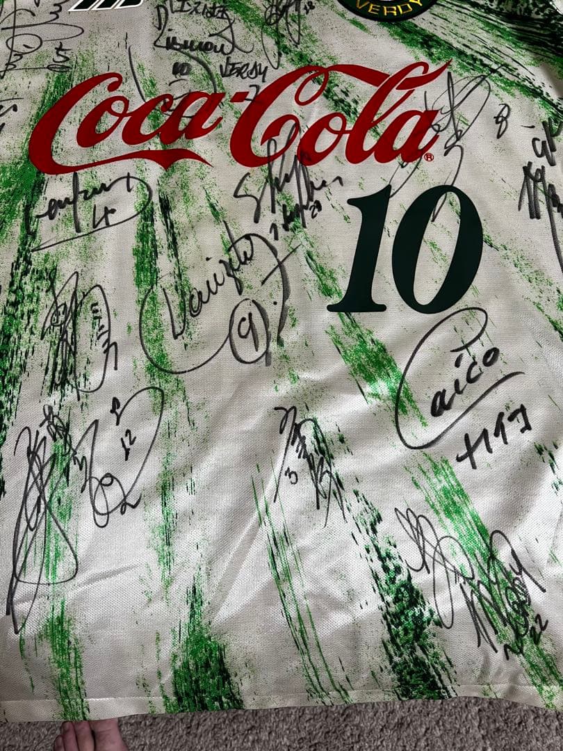 1993/94 読売ヴェルディ川崎ユニフォーム　10番　※複数選手のサイン入り