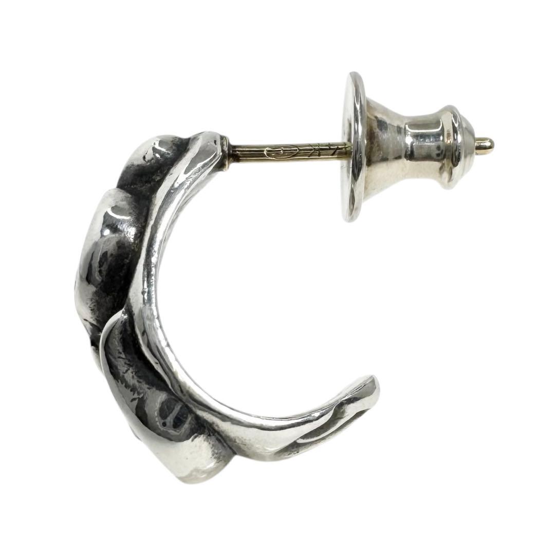 ★未使用★ CHROME HEARTS カーブド ティアドロップ ピアス SV