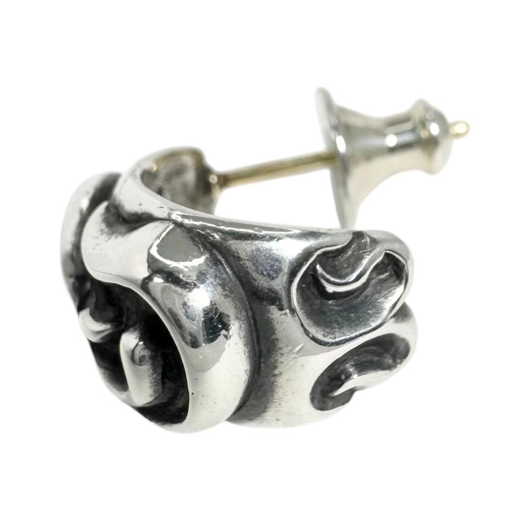 ★未使用★ CHROME HEARTS カーブド ティアドロップ ピアス SV