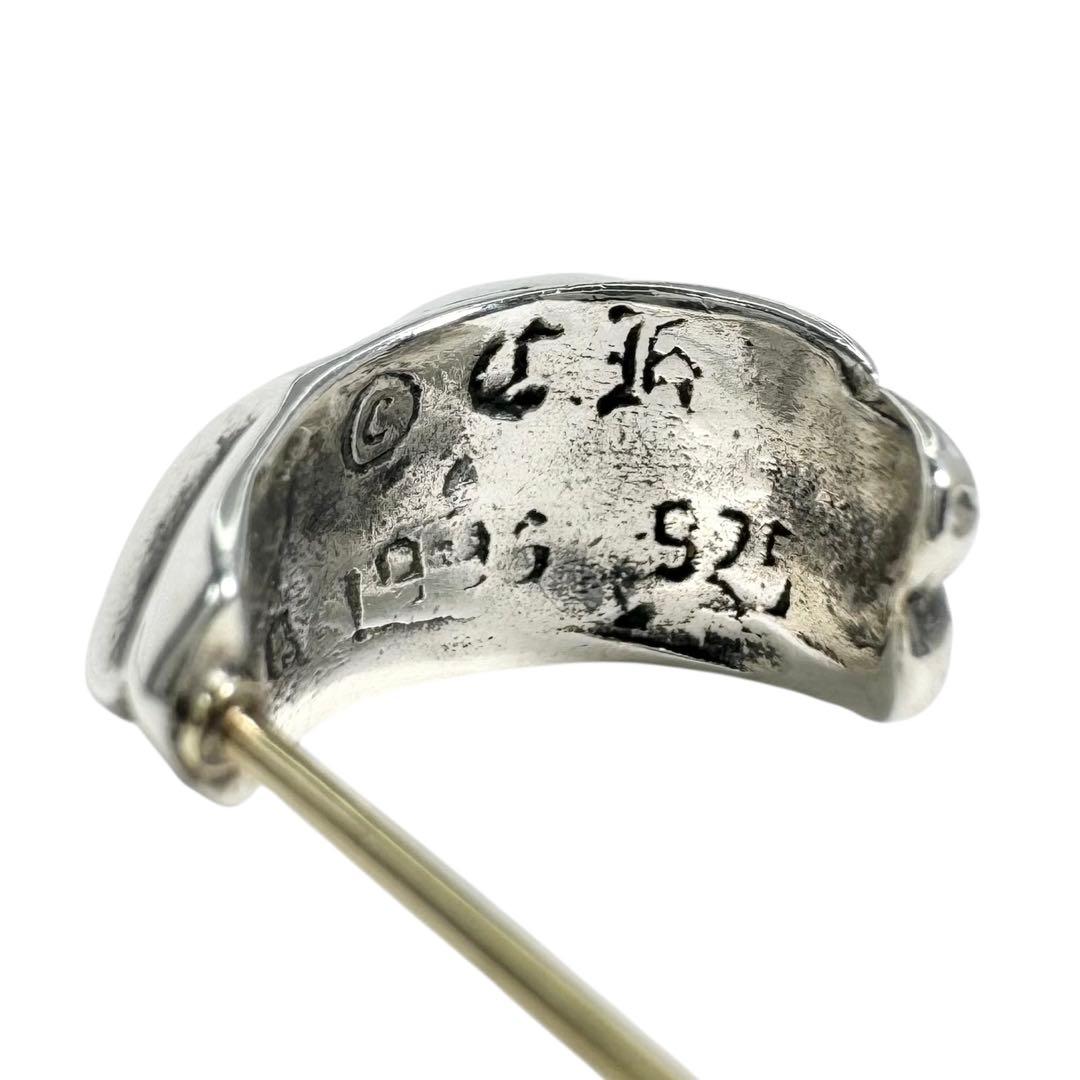 ★未使用★ CHROME HEARTS カーブド ティアドロップ ピアス SV