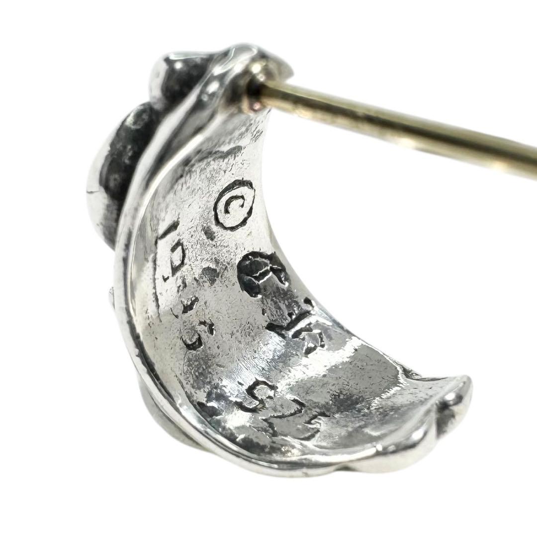 ★未使用★ CHROME HEARTS カーブド ティアドロップ ピアス SV