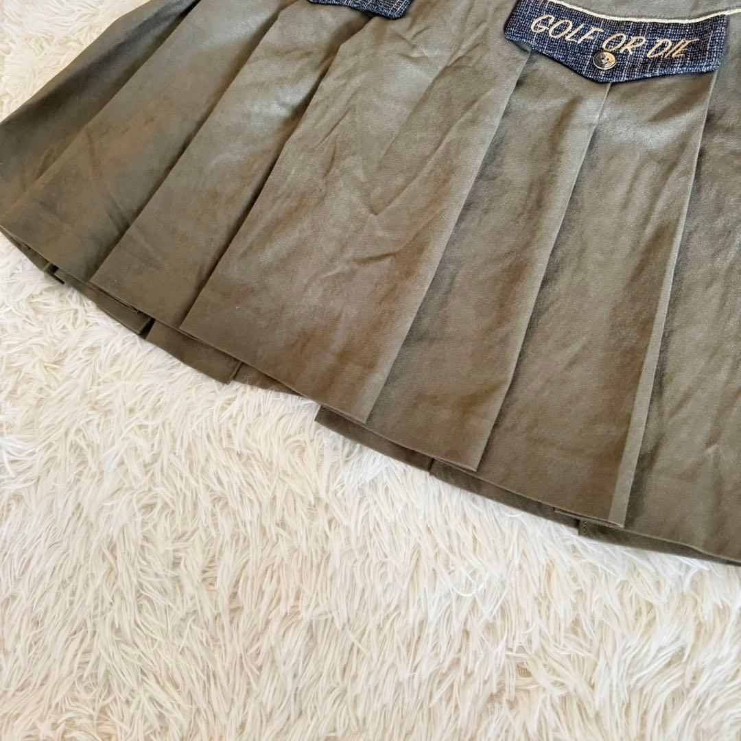 美品✨マークアンドロナ　プリーツ　スカート　ゴルフウェア　Lサイズ　カーキ