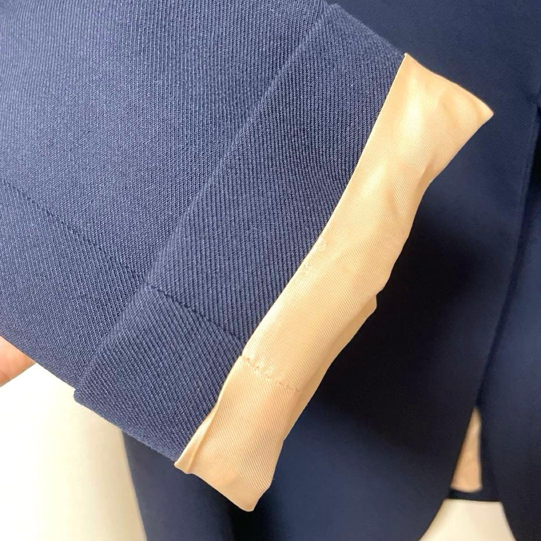 美品Chloe′ 38 ネイビー テーラードジャケット ピンクベージュ裏地