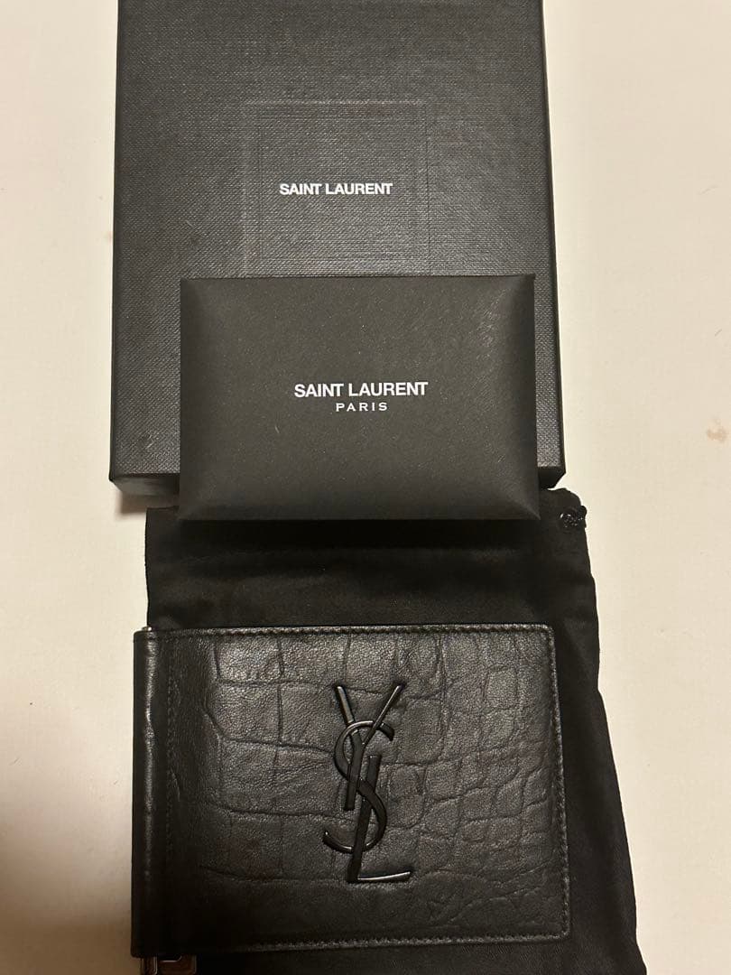 SAINT LAURENT クロコ型押し マネークリップ