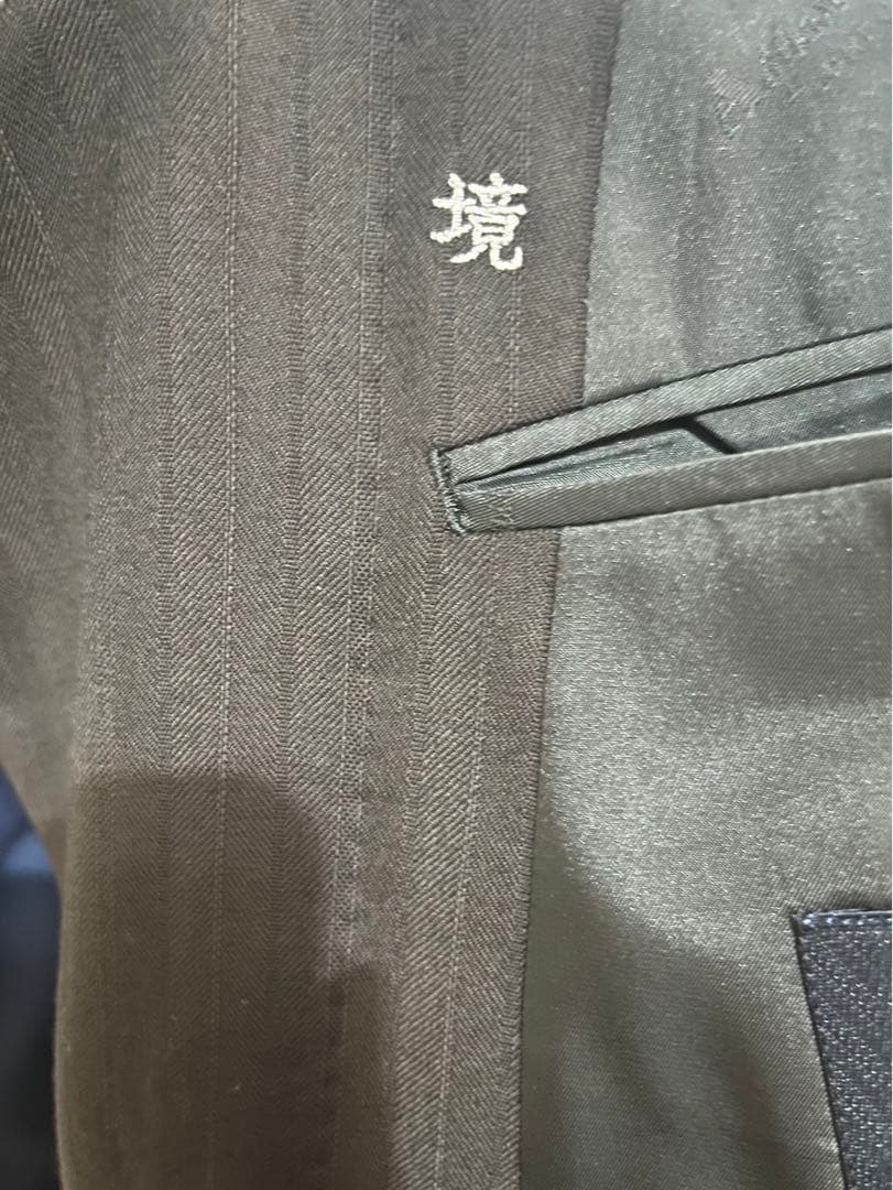 アクアスキュータム スーツセットアップ 黒系焦茶ダブルブレストジャケット