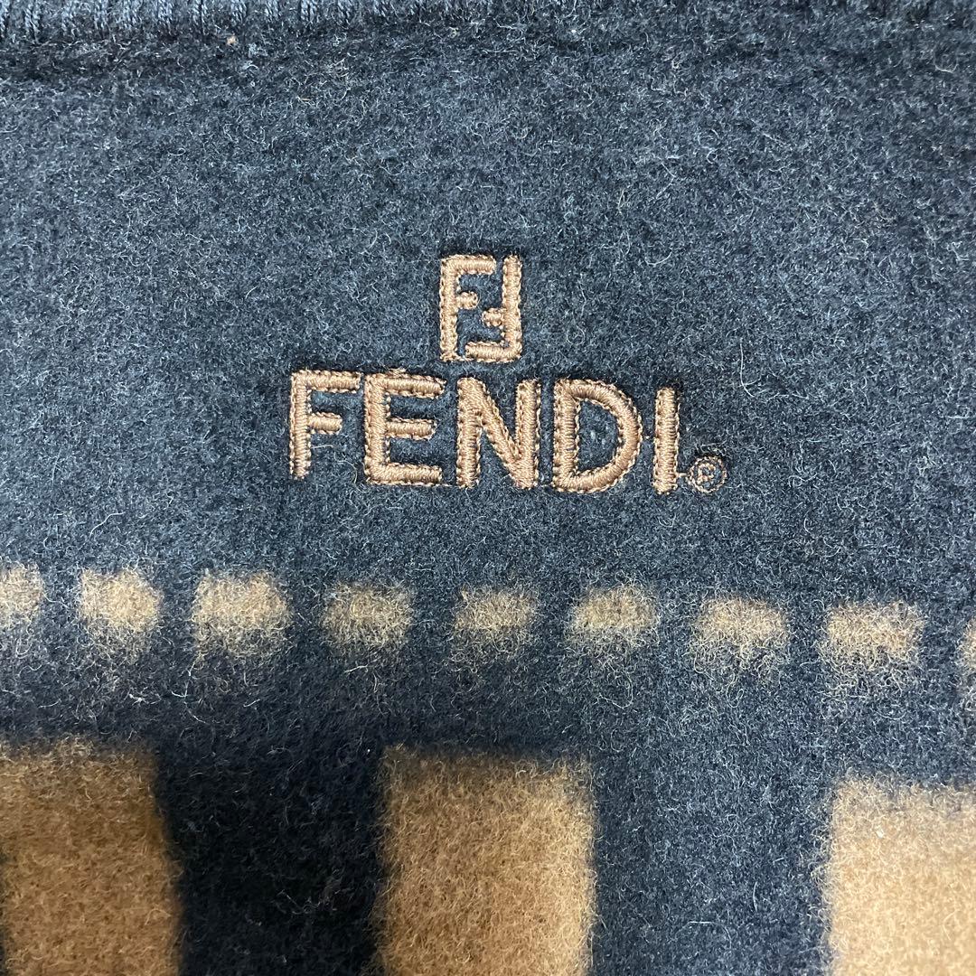 FENDI フェンディ 毛布 ストライプ ブラウン✖️ブラック ウール