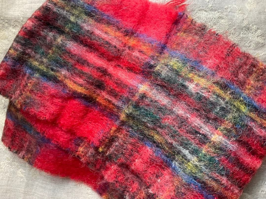 スコットランド製 Glentana グレンタナ モヘヤマフラー　ヴィンテージ