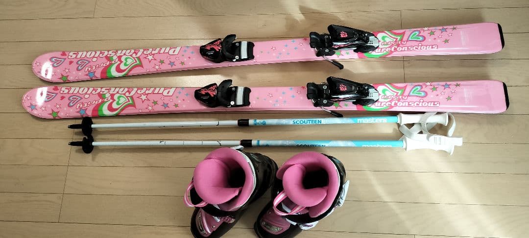子供用 スキー板 ブーツ ポール セット