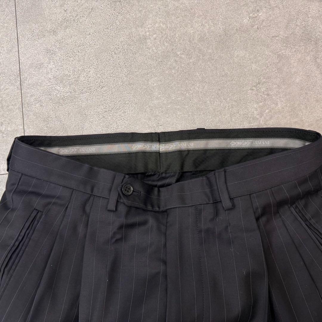 ジョルジオアルマーニ　スーツ　ストライプ　ネイビー　2B サイズL イタリア製