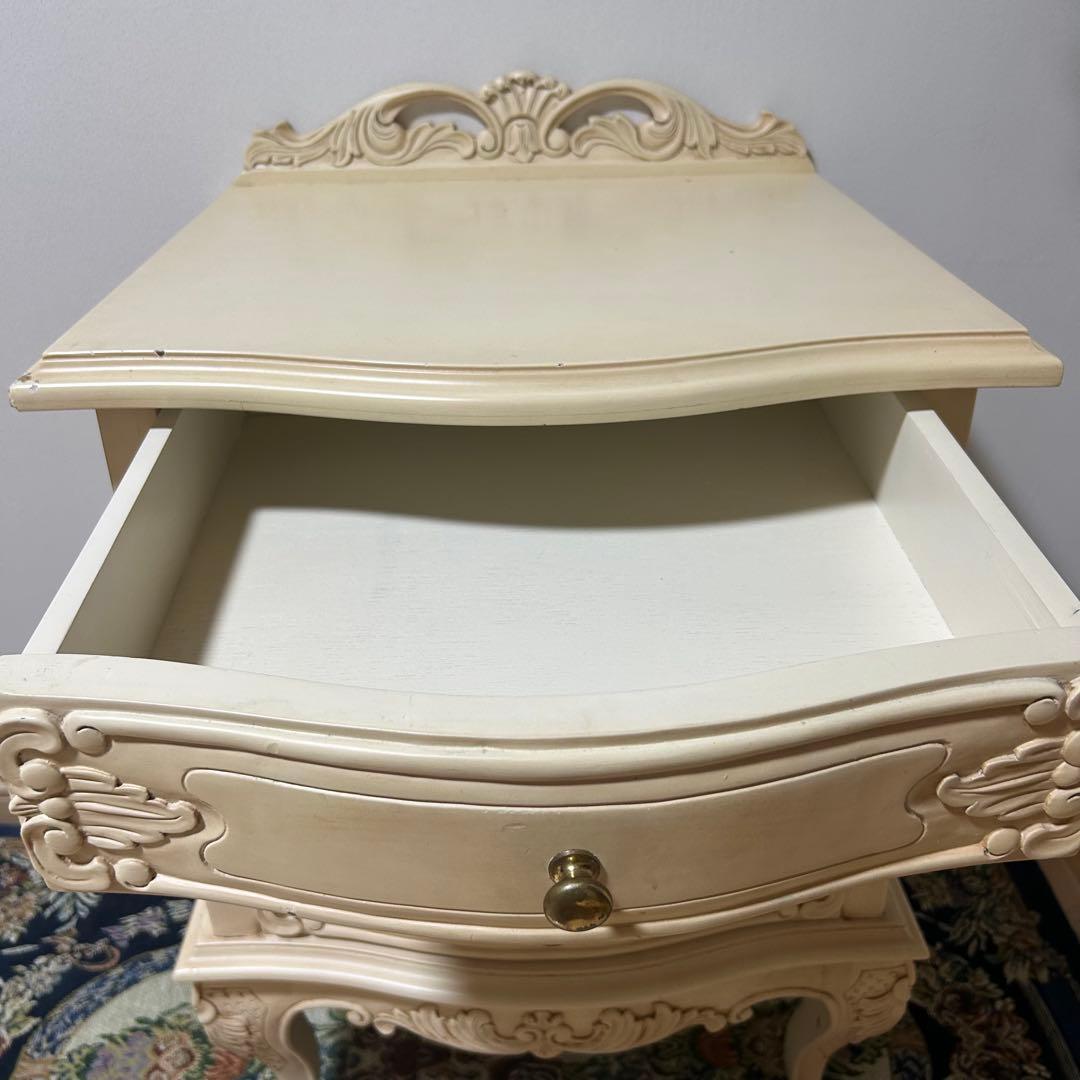 アイボリー 天然木 クラシックチェスト 4段　猫脚