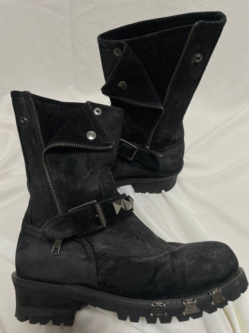 靴 00s SEMANTIC DESIGN Suede Engineer Boots