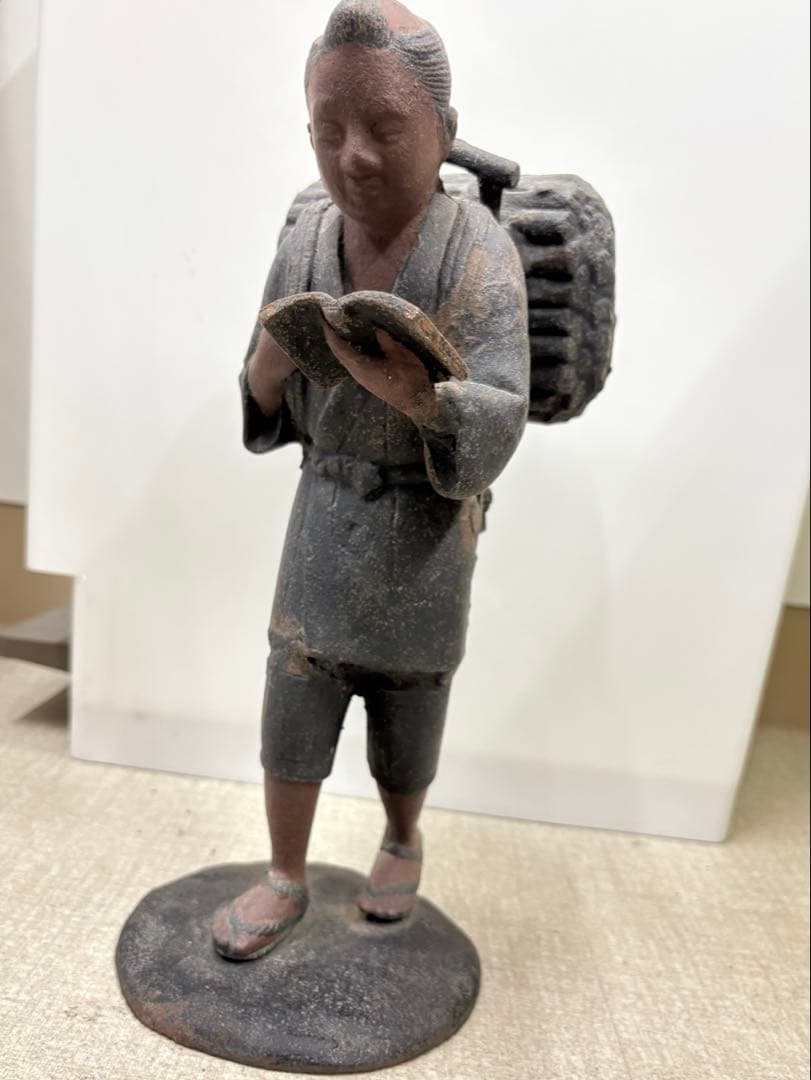 二宮金次郎　像　置物　ブロンズ像