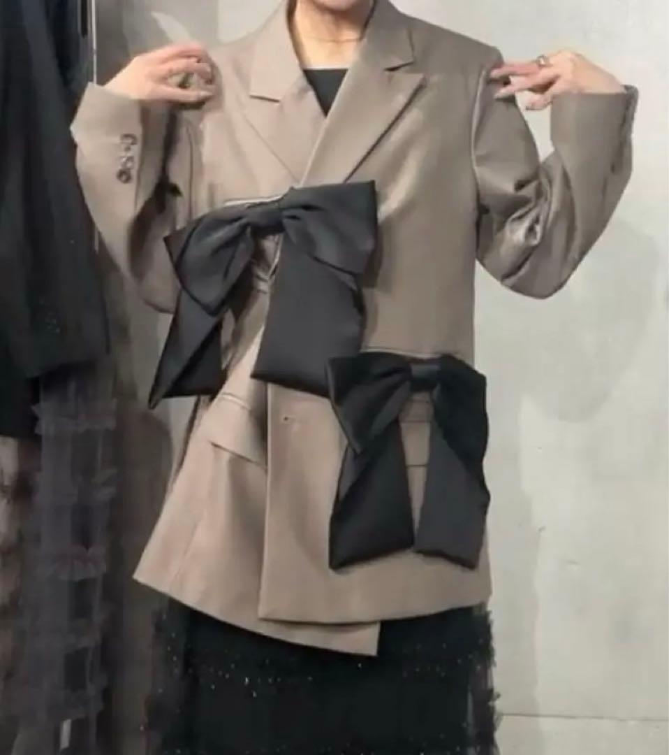 niana ANDRESD フォーリボンラバージャケット ベージュ M リボン