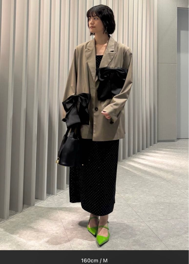 niana ANDRESD フォーリボンラバージャケット ベージュ M リボン