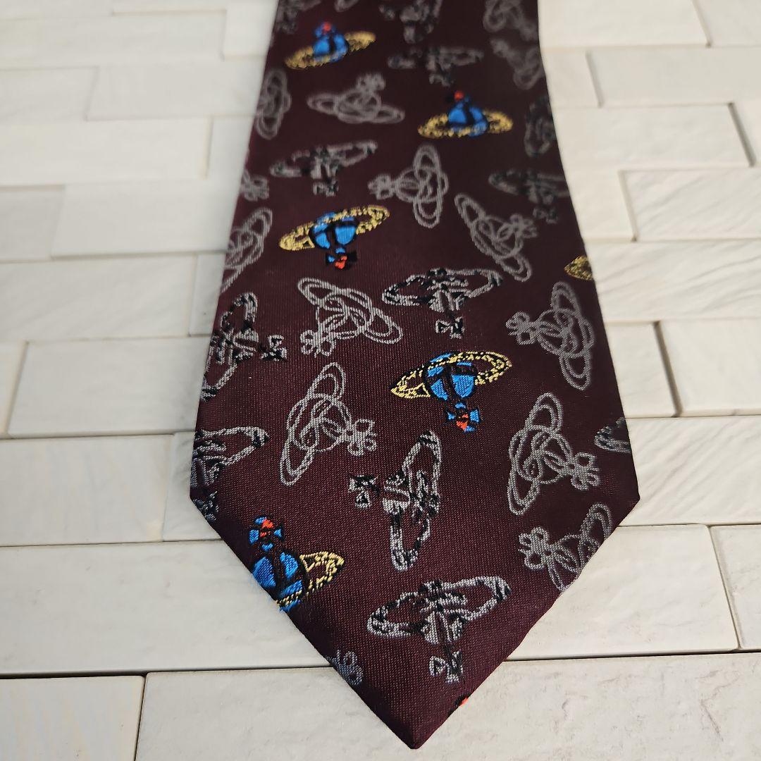 ◾美品ヴィヴィアンウエストウッドネクタイ　イタリー製　シルク100%　未使用