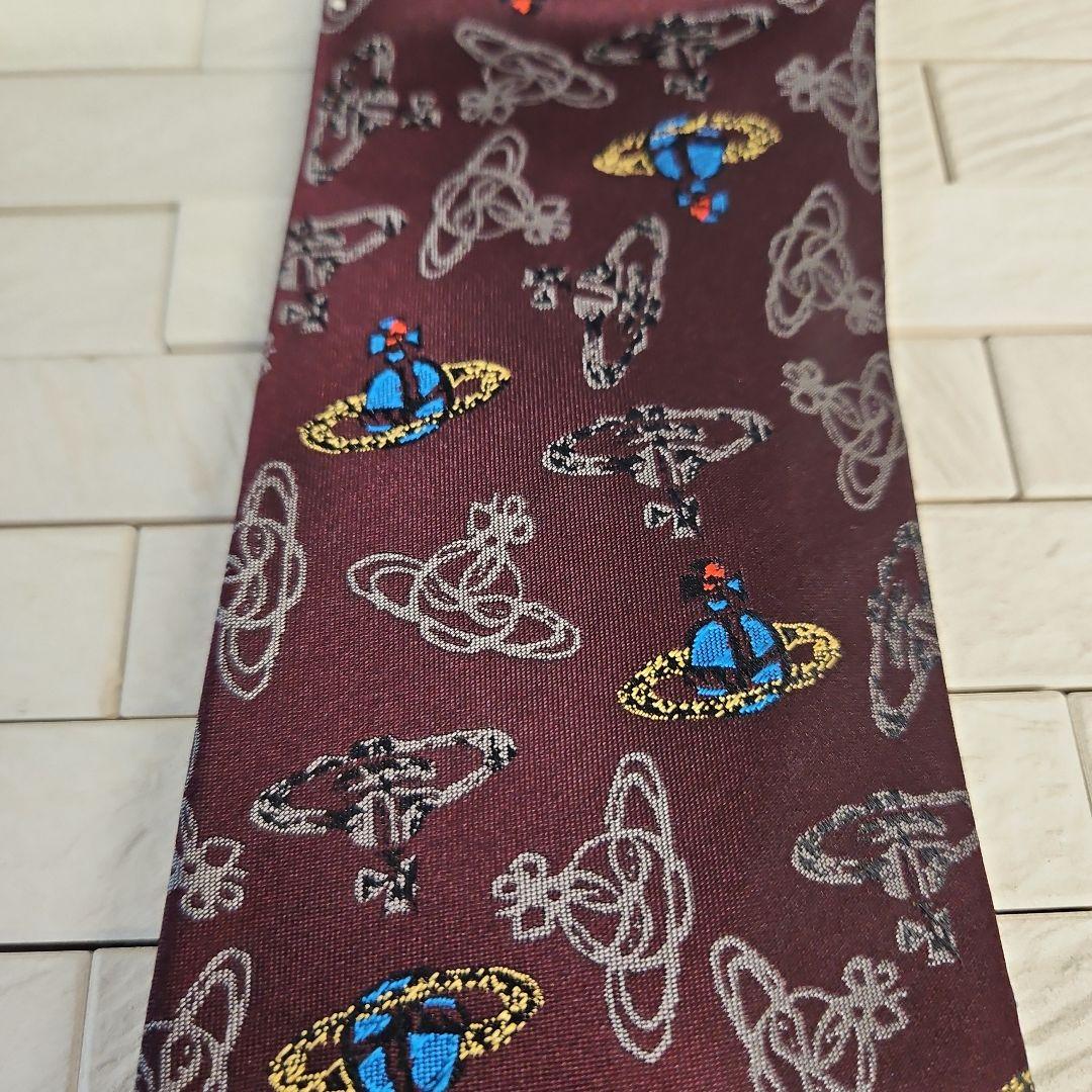 ◾美品ヴィヴィアンウエストウッドネクタイ　イタリー製　シルク100%　未使用