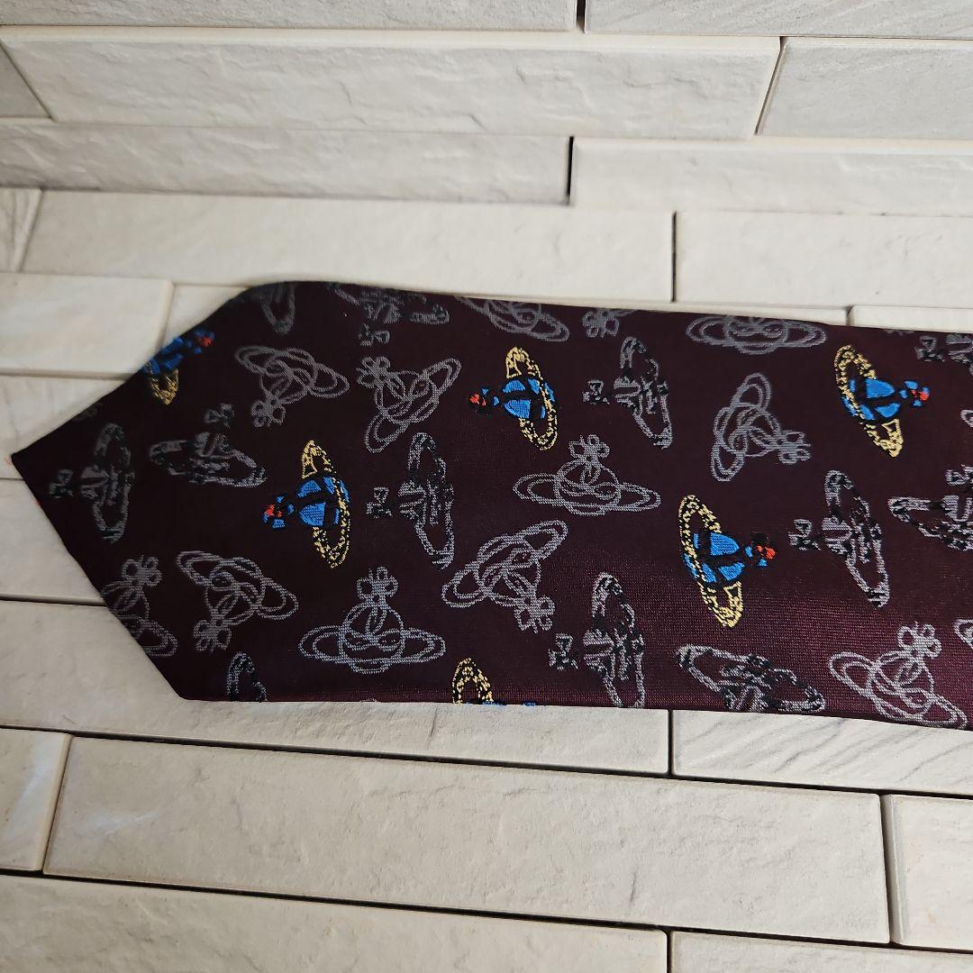 ◾美品ヴィヴィアンウエストウッドネクタイ　イタリー製　シルク100%　未使用