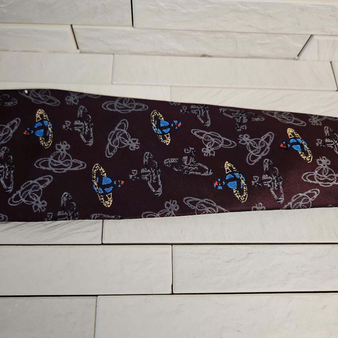 ◾美品ヴィヴィアンウエストウッドネクタイ　イタリー製　シルク100%　未使用