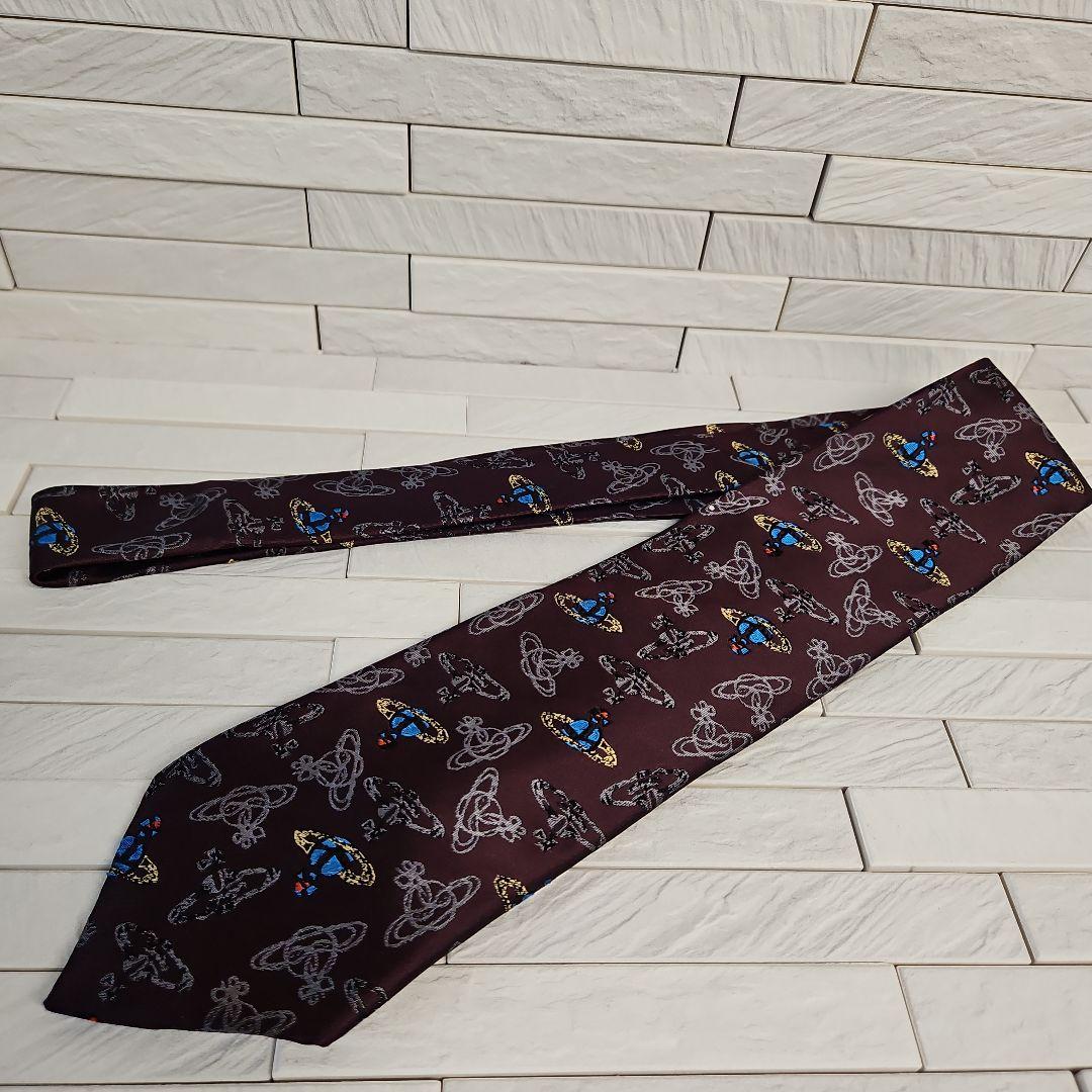 ◾美品ヴィヴィアンウエストウッドネクタイ　イタリー製　シルク100%　未使用